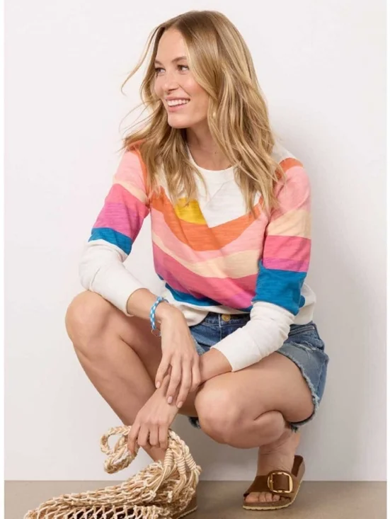 NWT Faherty Soleil Sunwashed Slub Crewneck XS - Picture 1 of 5